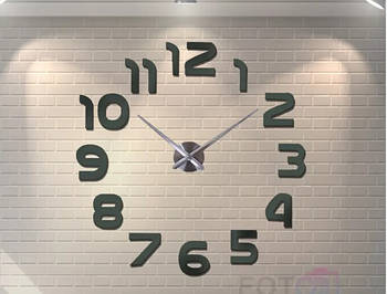 60х130 см 3д годинник, великі настінні годинники, годинник на стіну для офісу, стильні настінні годинники, годинник великого