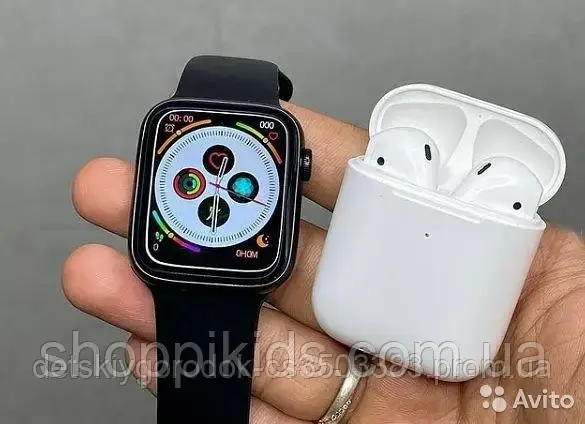 Купить Стильные наушники Apple AirPods 2 + Apple watch 6/44mm Умные ...