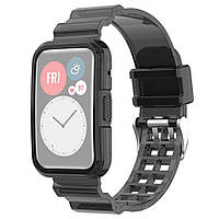 Ремешок Deexe Solid Color для Huawei Watch Fit 2 - Transparent Black