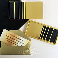 Gift box Golden black черный с золотом Открытки и денежные конверты на день рождения, свадьбу, юилей