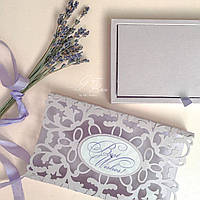 Gift box Afrodita цвет светло-сиреневый Оригинальные конверты для денег на свадьбу, день рождения, юбилей