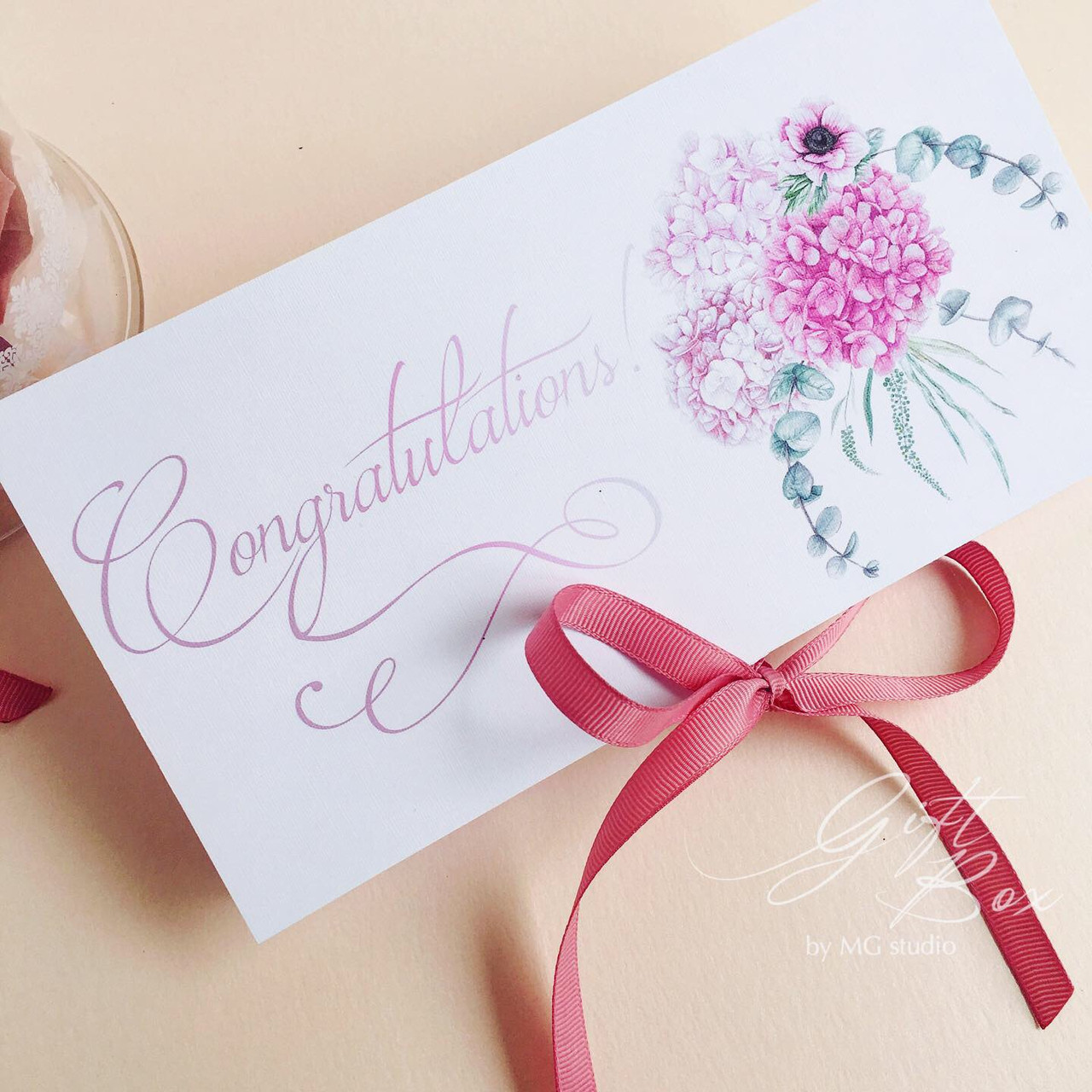 Gift box Sofia розовый Конверт для денежного подарка на день рождения женщины, девушки - фото 3 - id-p1689537073