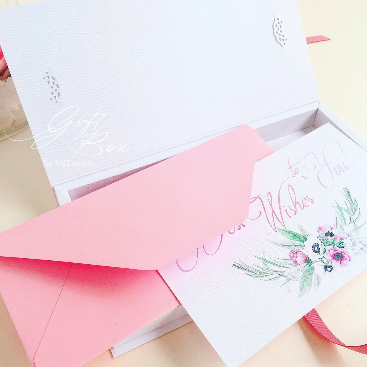 Gift box Sofia розовый Конверт для денежного подарка на день рождения женщины, девушки - фото 6 - id-p1689537073