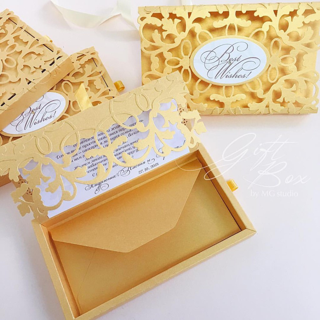 Gift box Afrodita цвет золотистый Оригинальные конверты для денег - фото 5 - id-p1689537081