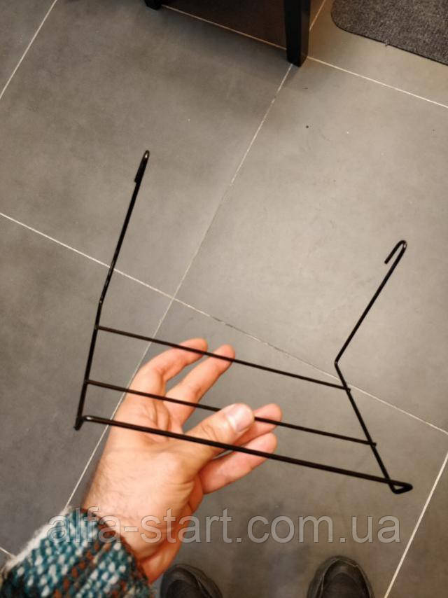 Полиця-гачок чорна 22/13 см для взуття на торгову сітку