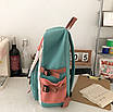 Рюкзак у корейському стилі з іграшкою-брелоком качечка унісекс для ноутбука навчання в кольорах, фото 7