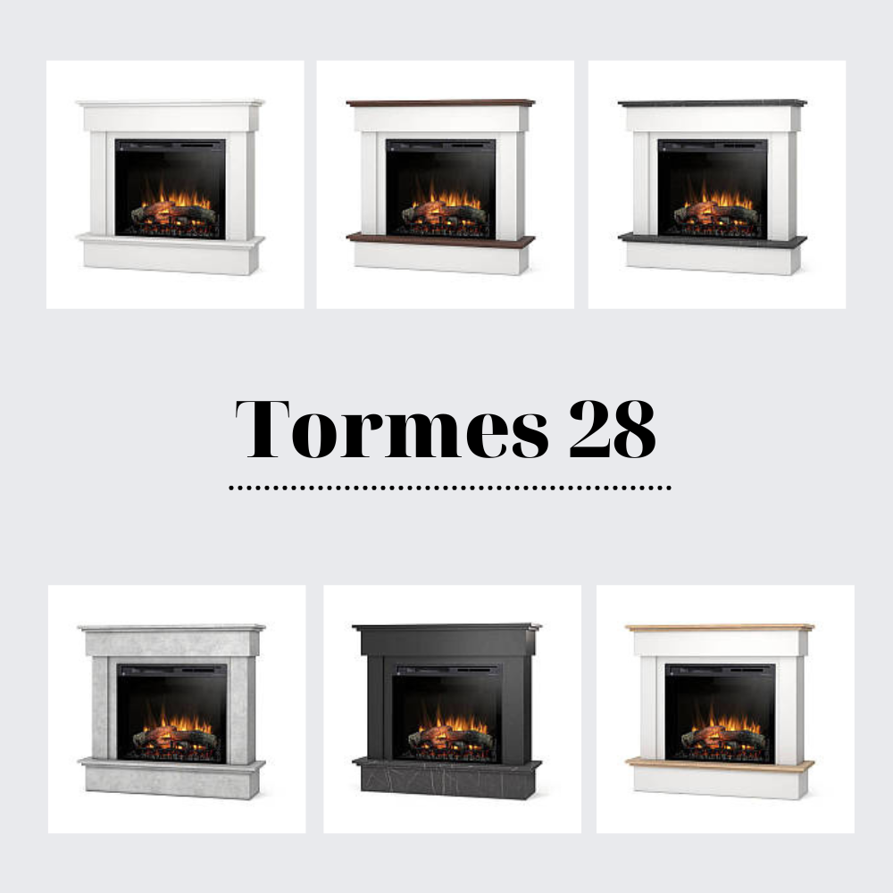 Електрокамін Tormes з 28-дюймовою вставкою Білий матовий