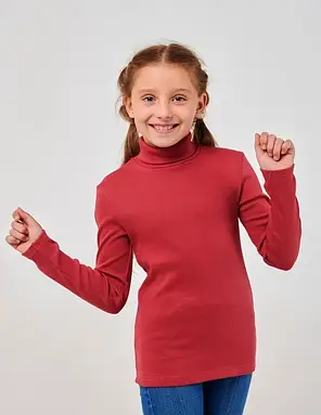 Гольф кашкорс для дівчинки SMIL 114936 Червоно-теракотовий, фото 1