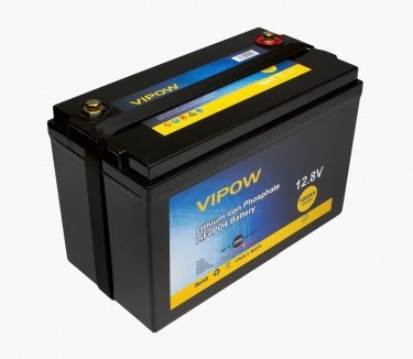 Літієвий акумулятор 100 Ah 12,8 V Vipow LiFePO4 із вбудованою ВМS платою 80A