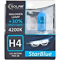 Галогенная лампа SOLAR StarBlue H4 12V 60/55W 4200K 1244S2 (2 шт.)