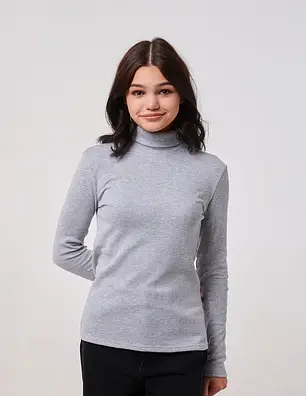 Гольф кашкорс для дівчинки SMIL 114937 Сірий 146 см, фото 3