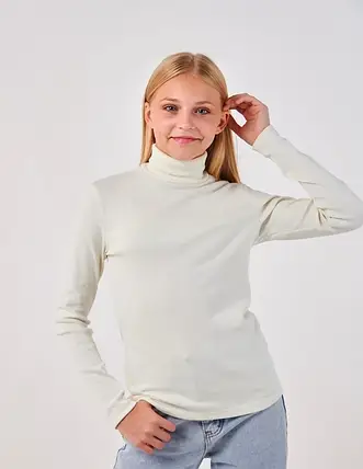 Гольф кашкорс для дівчинки SMIL 114937 Молочний 146 см, фото 1