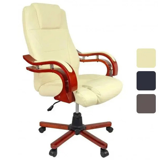 Офісне комп'ютерне крісло Prezydent масажне для дому, офісу Бежевий
