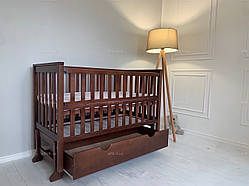 Ліжко NATALI на підшипнику з відкидною боковиною та шухлядою (горіх)