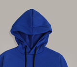 Зимові спортивні костюми чоловічі з утепленням флісові Кофти синього кольору чоловічі штани на манжеті Теплий одяг хлопцю, фото 6