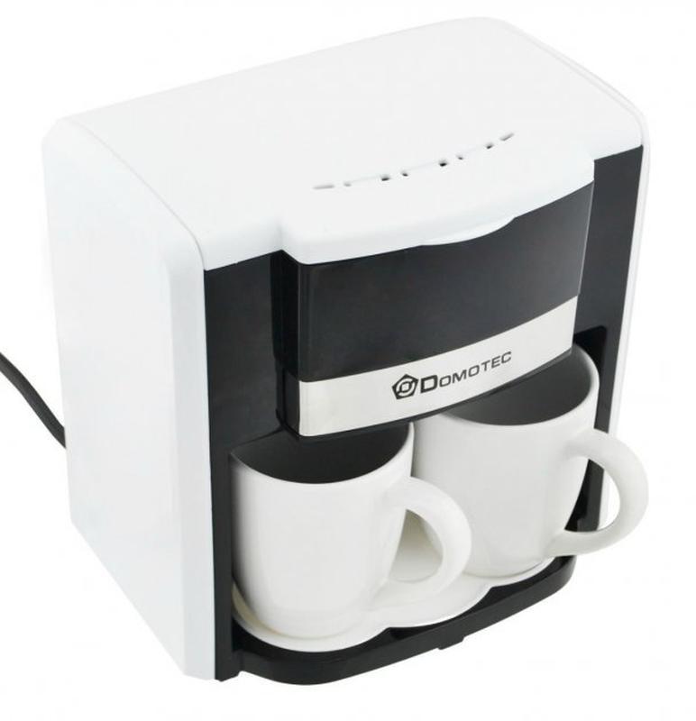 Кавоварка DOMOTEC MS-0706 Біла (500 Вт, 2 кер. чашки по 150 мл)