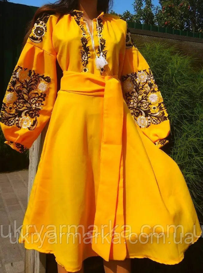 Жовта вишита сукня "Космацький карнавал", фото 1