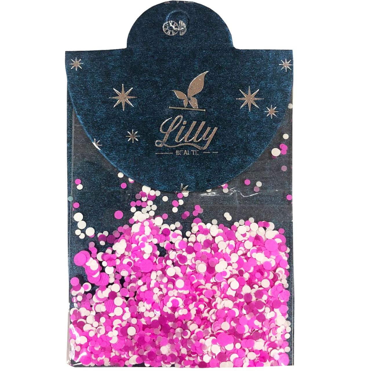 Конфеті Lilly Beaute для манікюру білий + рожевий + малина No51