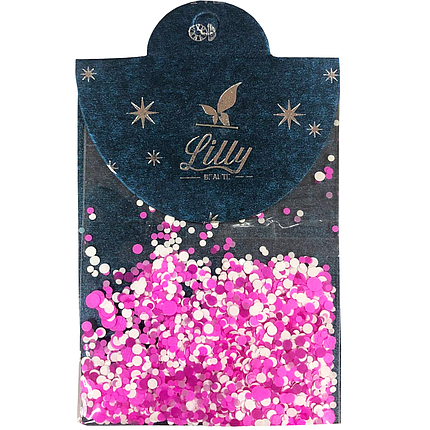 Конфеті Lilly Beaute для манікюру білий + рожевий + малина No51, фото 1