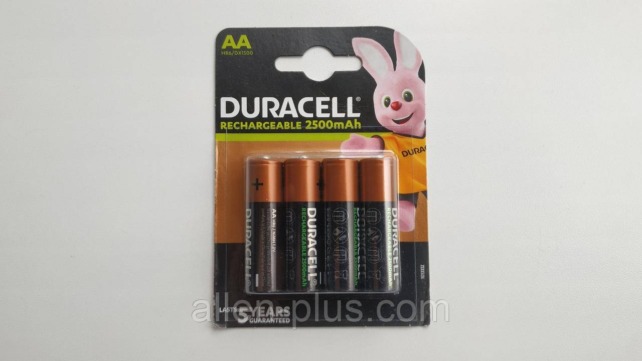 Комплект акумуляторів (4 шт.) DURACELL HR6/AA 1.2V 2500 mAh NI-MH (4 шт. на блістері)