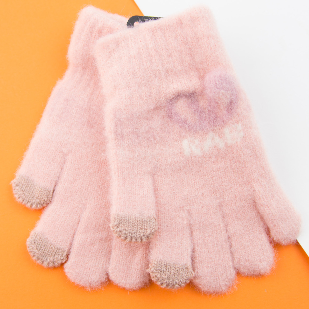 Рукавички для дівчаток із сенсорними пальцями 4-6 років (арт. 22-25-30) розовый