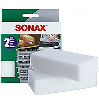 Губка меламінова для очищення забруднень салону та кузова авто SONAX Dirt Eraser, 2 шт Упаковка