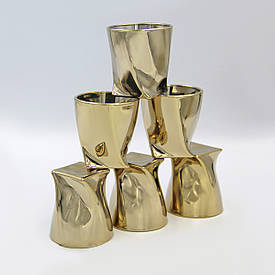 Набір склянок для віскі Bohemia Quadro 340 мл золото 2K936/340