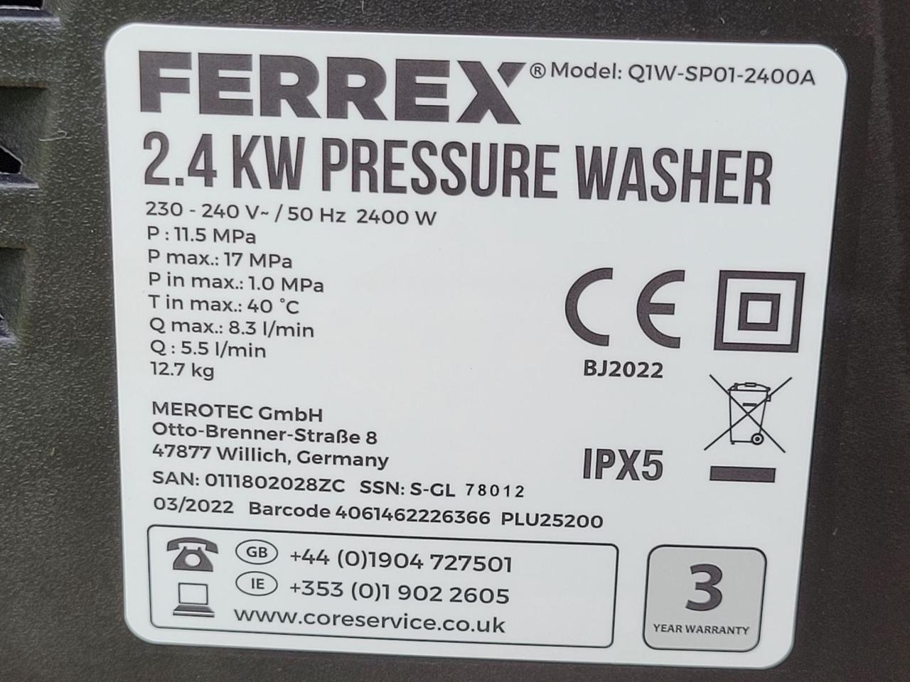 Мини-мойка высокого давления, автомойка Ferrex 2400 W 170 Bar - фото 7 - id-p1689664442