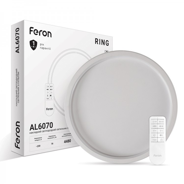 Світильник світлодіодний з пультом керування Feron AL6070 RING 70W