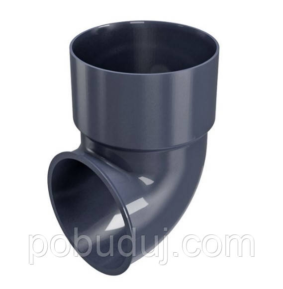 Коліно зливне 87,5° Regenau 100 графітове, фото 1