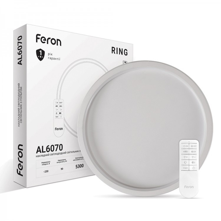 Світильник світлодіодний з пультом керування Feron AL6070 RING 90W