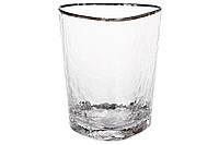 Набор (4шт.) стеклянных стаканов с серебряным кантом Diva 350мл