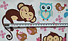 Наклейка на стіну, вінілові наклейки, наклейки "веселі мавпочки на дереві "104см*116см (лист60*90см), фото 2