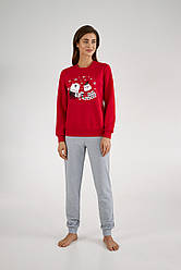 Піжама жіноча НОВОРІЧНА ELLEN WONDER на підчосі штани, кофта 0582/03/01