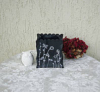 Декоративная ваза из Полевой букет из полистоуна черная 19 см для цветов и декора