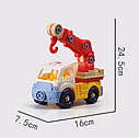 Дитяча машинка-конструктор 366 на шурупах, спецтехніка з ключем та викруткою Кран, фото 5