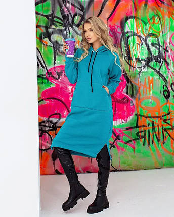 Модне жіноче плаття-туніка тканина "Трикотаж на флісі" 46, 48, 50, 52 розмір 46, фото 1