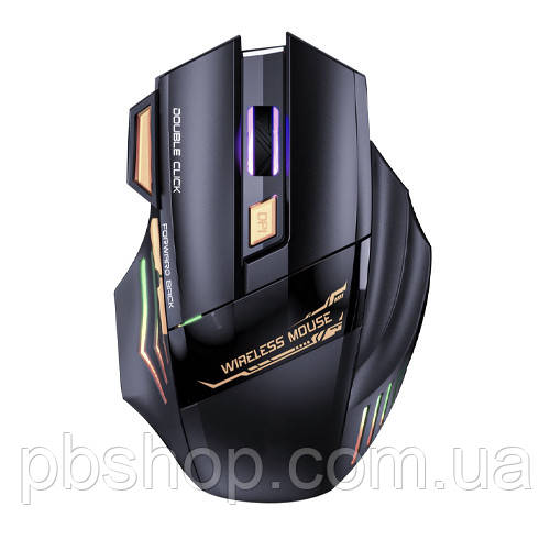 Бездротова мишка, 2.4ГГц і Bluetooth, АКБ підсвітка, iMice GW-X7, чорна