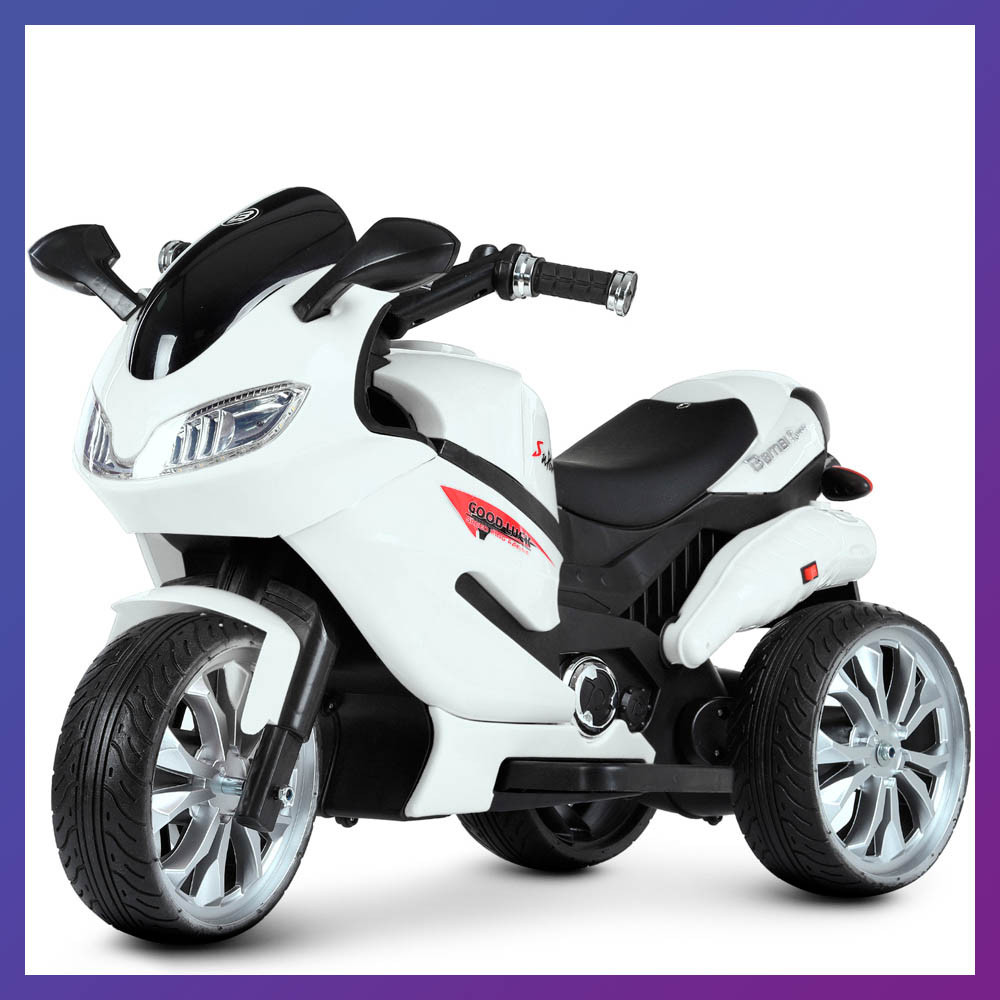 Дитячий електромотоцикл із пультом керування Suzuki M 4204 для дітей 3-8 років білий