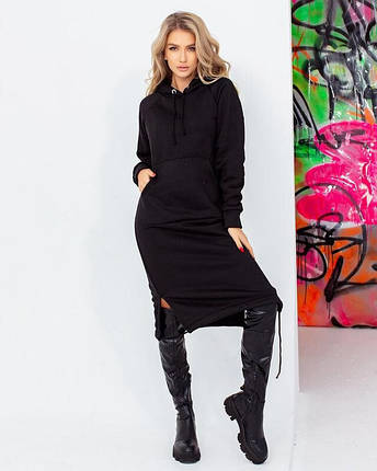 Модне жіноче плаття-туніка тканина "Трикотаж на флісі" 46, 48, 50, 52 розмір 46, фото 1