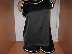Піжама жіноча Lemila чорна шовкова: майка з шортами розміри M, L і XL