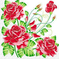 Салфетки бумажные трехслойные Марго "Красные розы" 18 шт