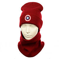 Зимовий підлітковий комплект "Капітан Америка" Червоний