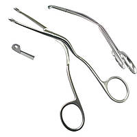 Щипці для введення катетера вигнуті для немовлят за Magill. Довжина 15 см, робоча частина 7 х 6 мм