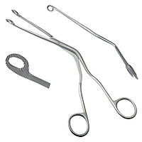 Щипці для введення катетера вигнуті для дорослих за Magill. Довжина 25 см, робоча частина 15 х 11 мм