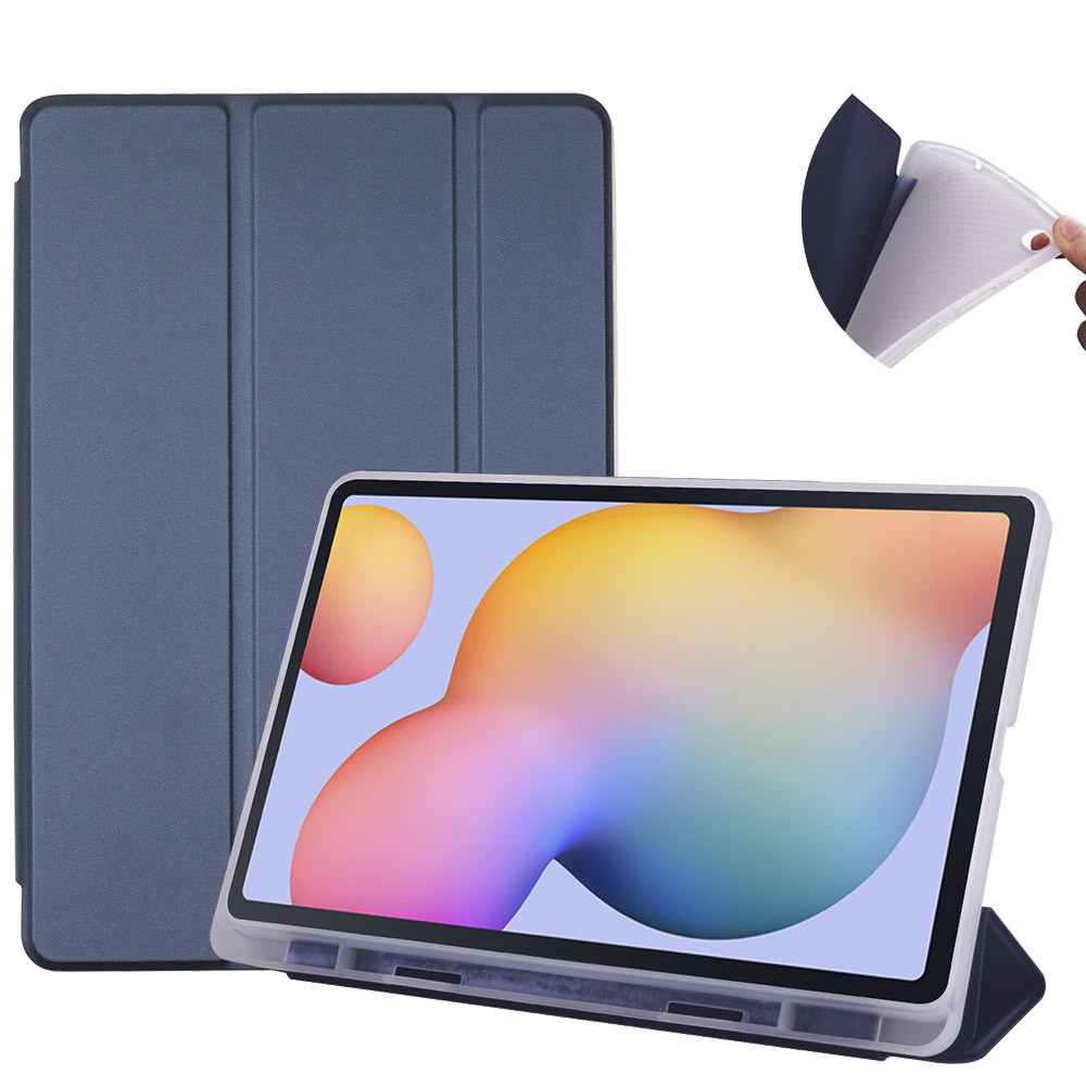 Чехол TPU Trifold with S-Pen Holder для Samsung Galaxy Tab S6 Lite SM-P610, SM-P615 Navy Blue, фото 1