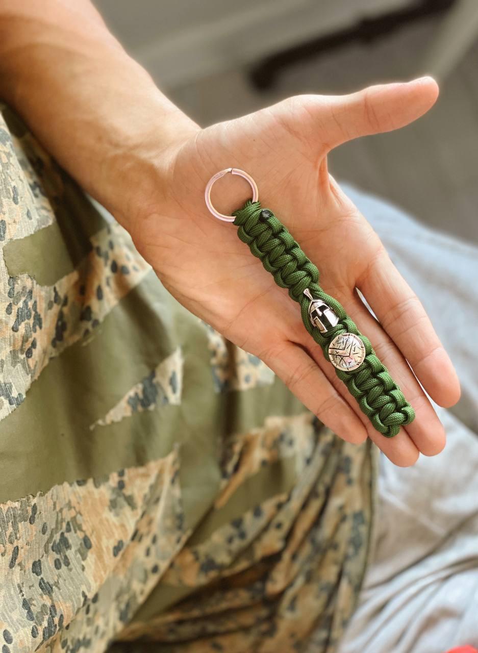 Плетеный Брелок Из Паракорда для Ключей "Cobra" с Гарнитурой "Спартанец ...