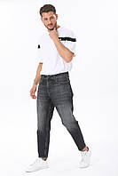 Мужские зауженные джинсы Wem - укороченные, серые 34 размер
