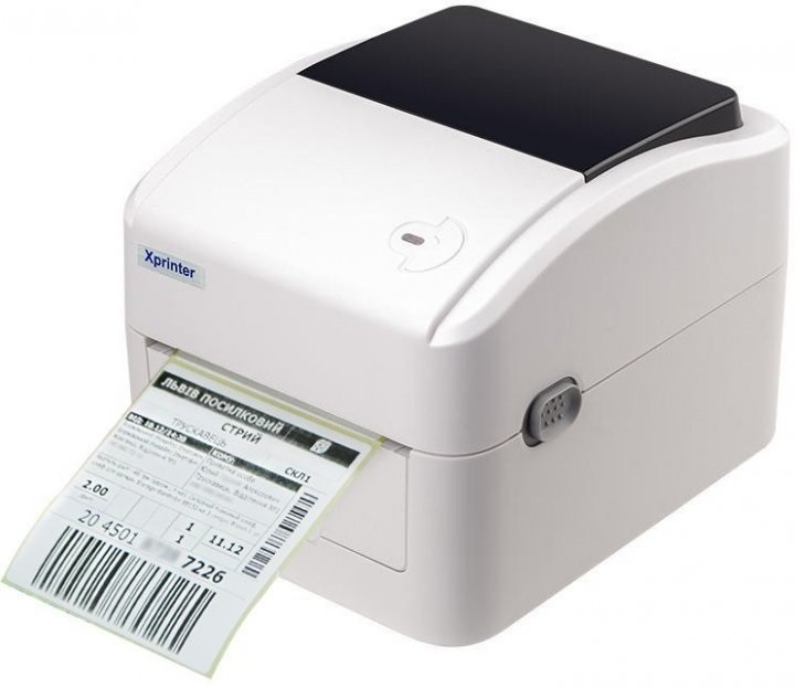 Термопринтер етикеток Xprinter XP-420B 108мм USB 203dpi білий, фото 1