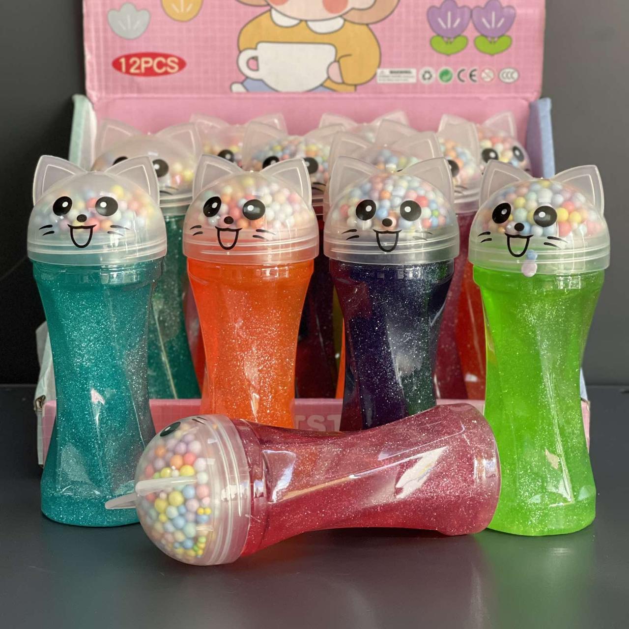 Іграшка слайм перламутр, пінопласт "Котик перламутр" мікс, Слайм - лизуны "Котик", фото 1